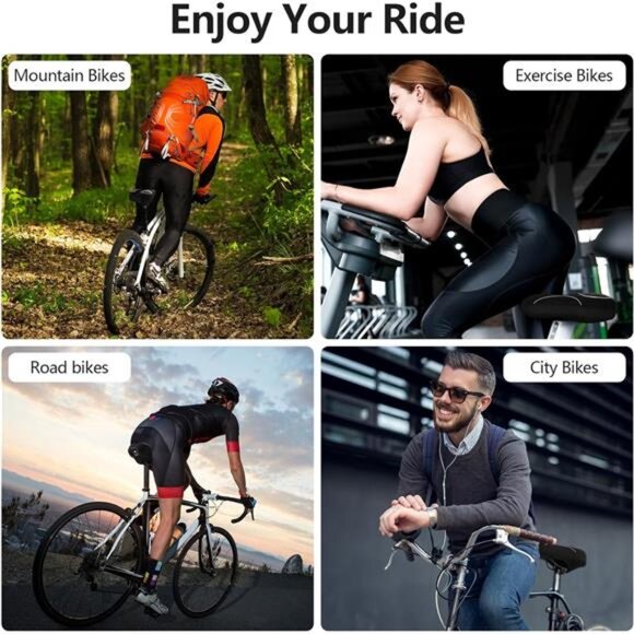 Gel bike seat cushion soft padded cover for peloton exercise road mountain bikes - Picture 3 of 7